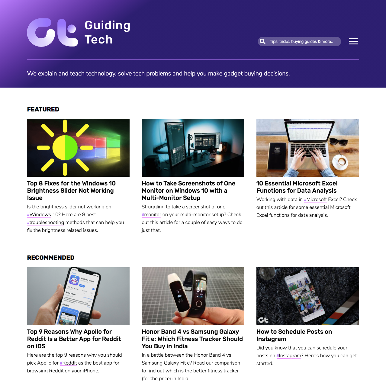 Guiding Tech website v1